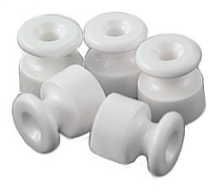 Изолятор керамический для монтажа ретро-проводки Bironi Лизетта 18x20мм белый картинка